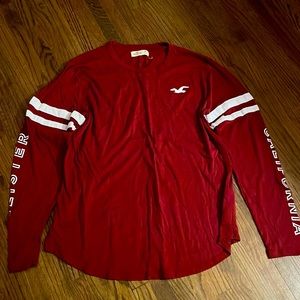 Hollister maroon long sleeve shirt